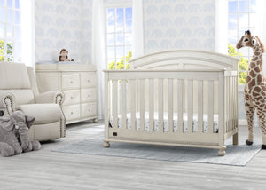 Simmons Kids Antique White (122) Ainsworth 4-in-1 Convertible Crib (W337250), Room View, a1a 2