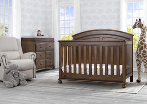 Simmons Kids Antique Chestnut (2100) Ainsworth 4-in-1 Convertible Crib (W337250), Room View, c1c 1