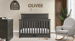 Caden 6-in-1 Rustic Grey Crib with Trundle Drawer 6