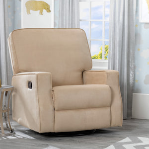 Delta Children Beige (276) Carson Nursery Recliner Swivel Glider Chair (W3520210C), Hangtag, a1a 7