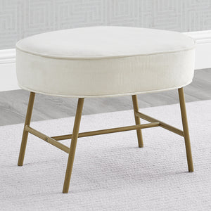 Ella Ottoman with LiveSmart Evolve Fabric Ivory with Melted Bronze (789) 3