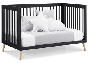 Jordan 4-In-1 Convertible Crib Midnight Grey with Natural (1372) 14