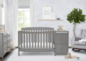 Mason Convertible 6-in-1 Crib and Changer Grey (026) 1