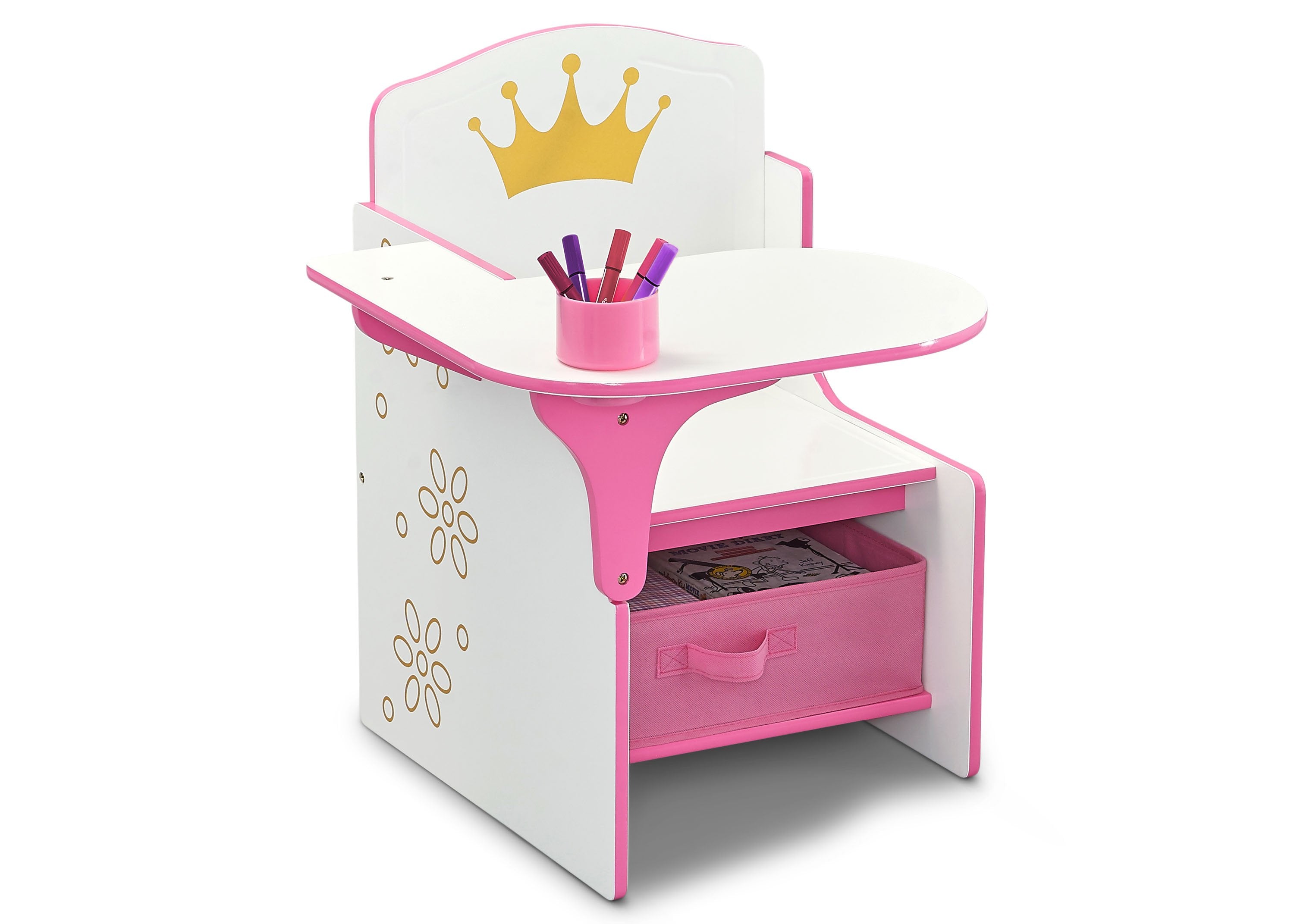 新品　Princess TableFonde &FlyPure Princess Crown Chair Desk with Storage Bin - Delta Children