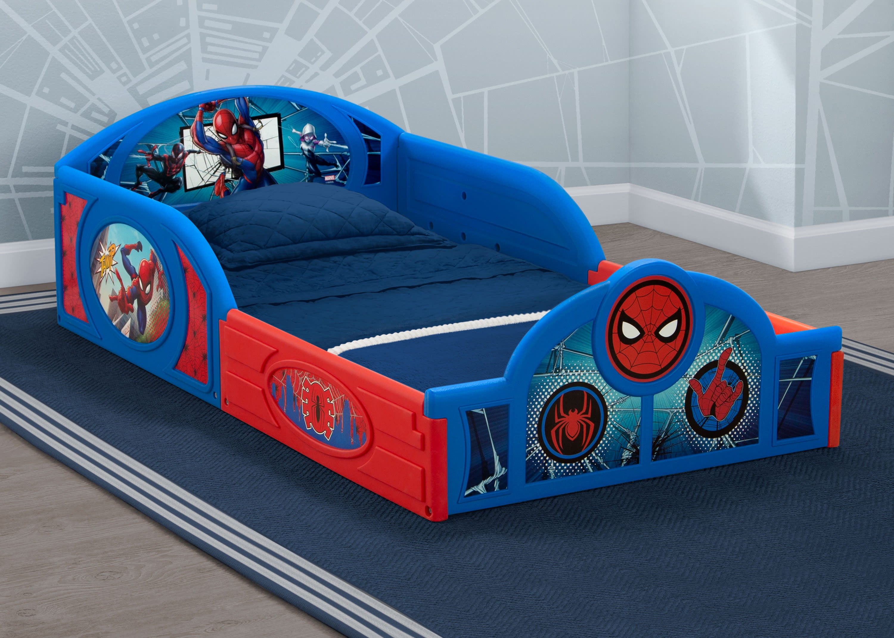 Spider-Man Sleep and Play Toddler Bed with Built-In Delta Children