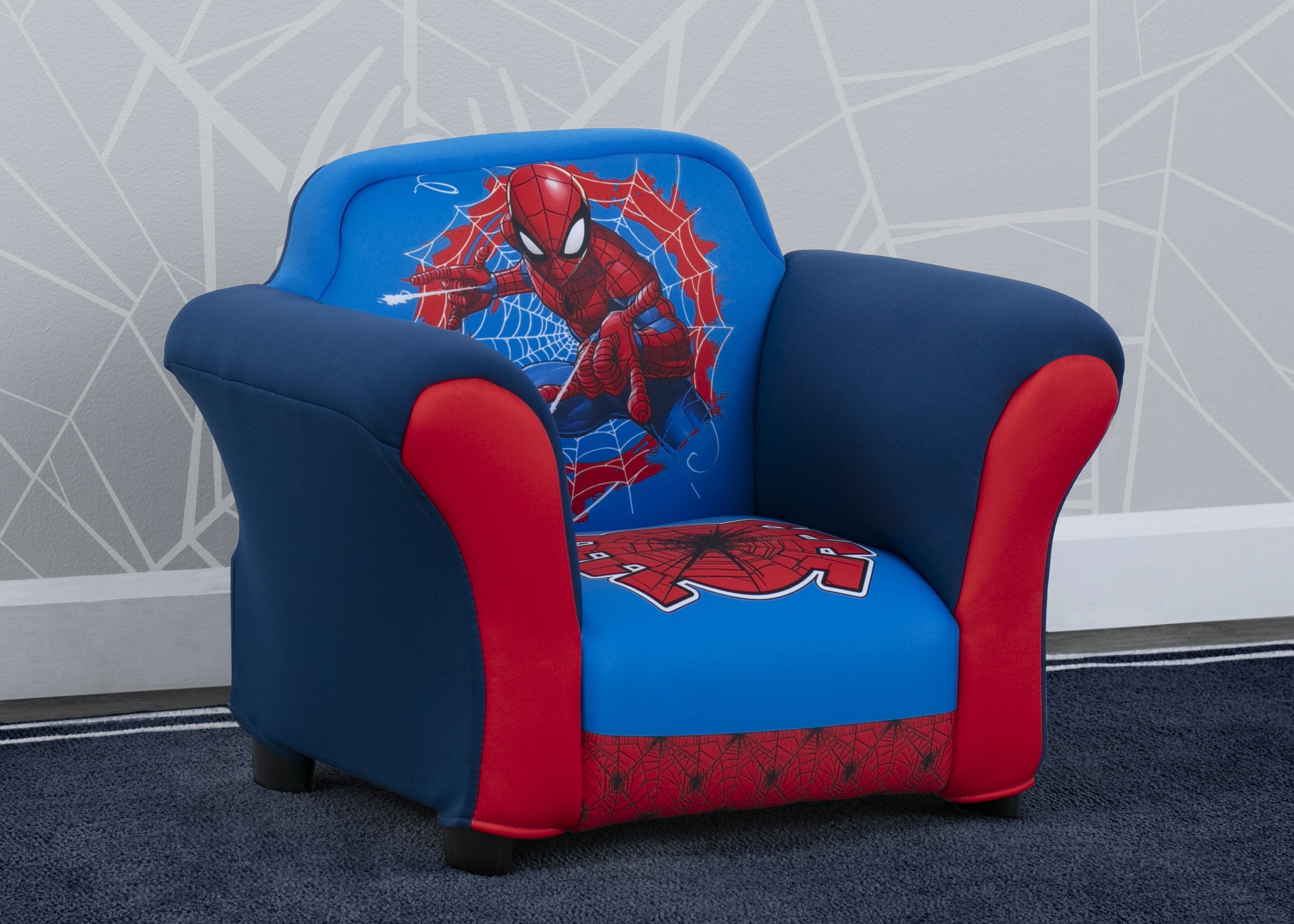 Spider-Man Upholstered Chair with Sculpted Plastic Delta Children