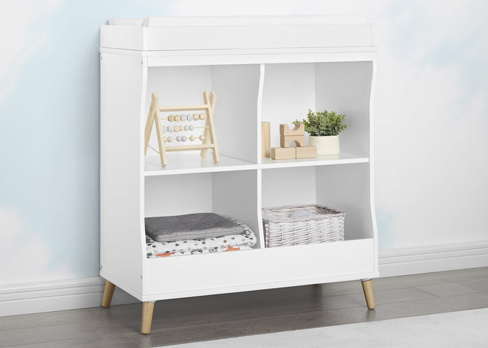 Jordan Storage Changing TableBianca White with Natural (123)