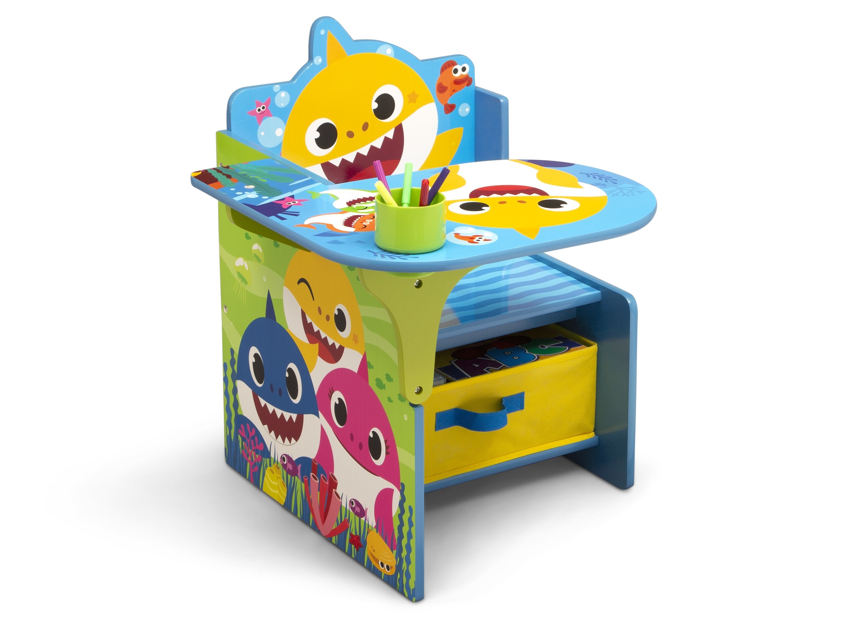 delta children chair desk Baby Shark Chair Desk with Storage Bin