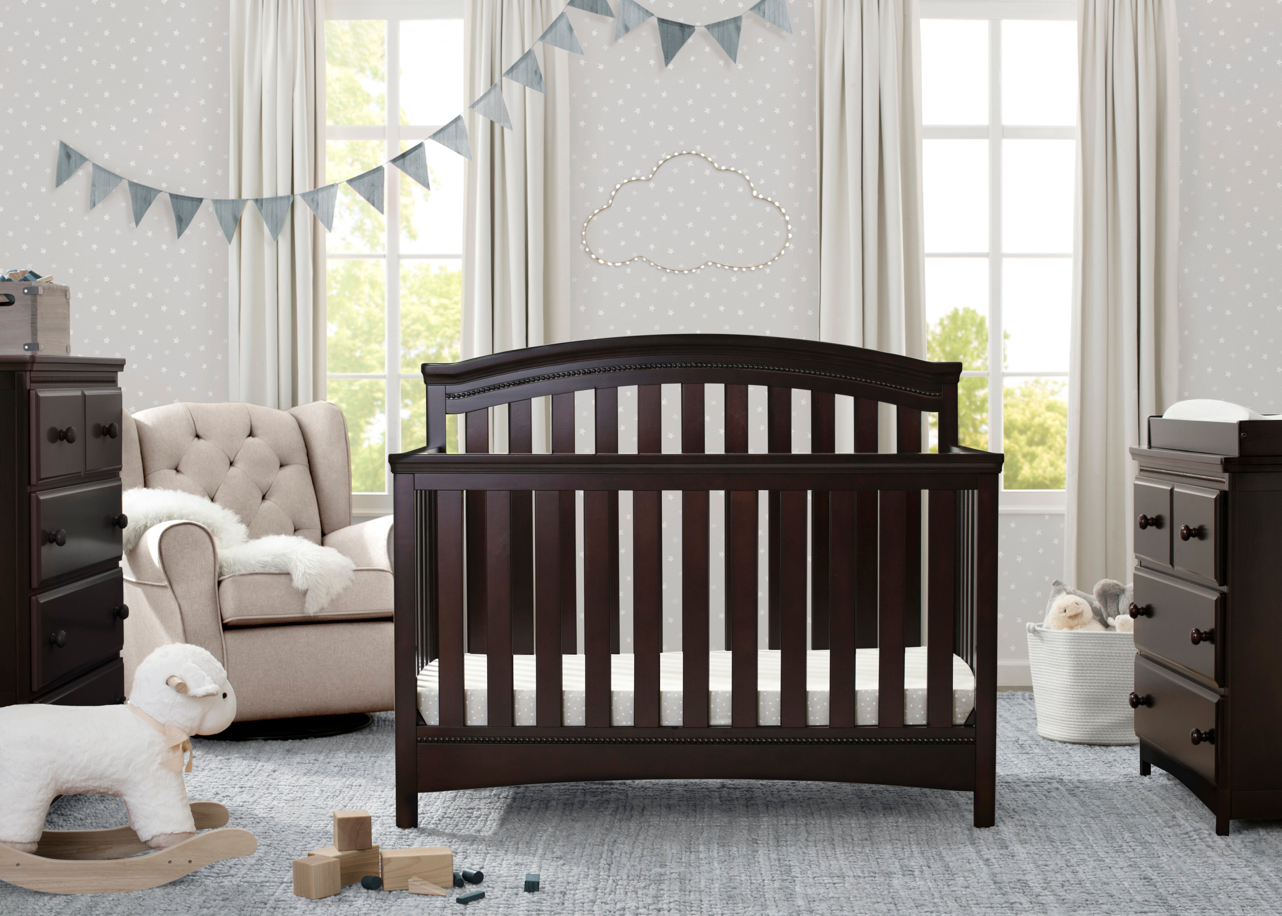 delta children emerson 4-in-1 convertible crib Emerson 4-in-1 Convertible Baby Crib, Dark Chocolate (207)
