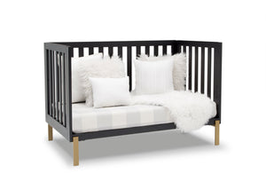 Hendrix 4-in-1 Convertible Crib Midnight Grey with Metal (1361) 7