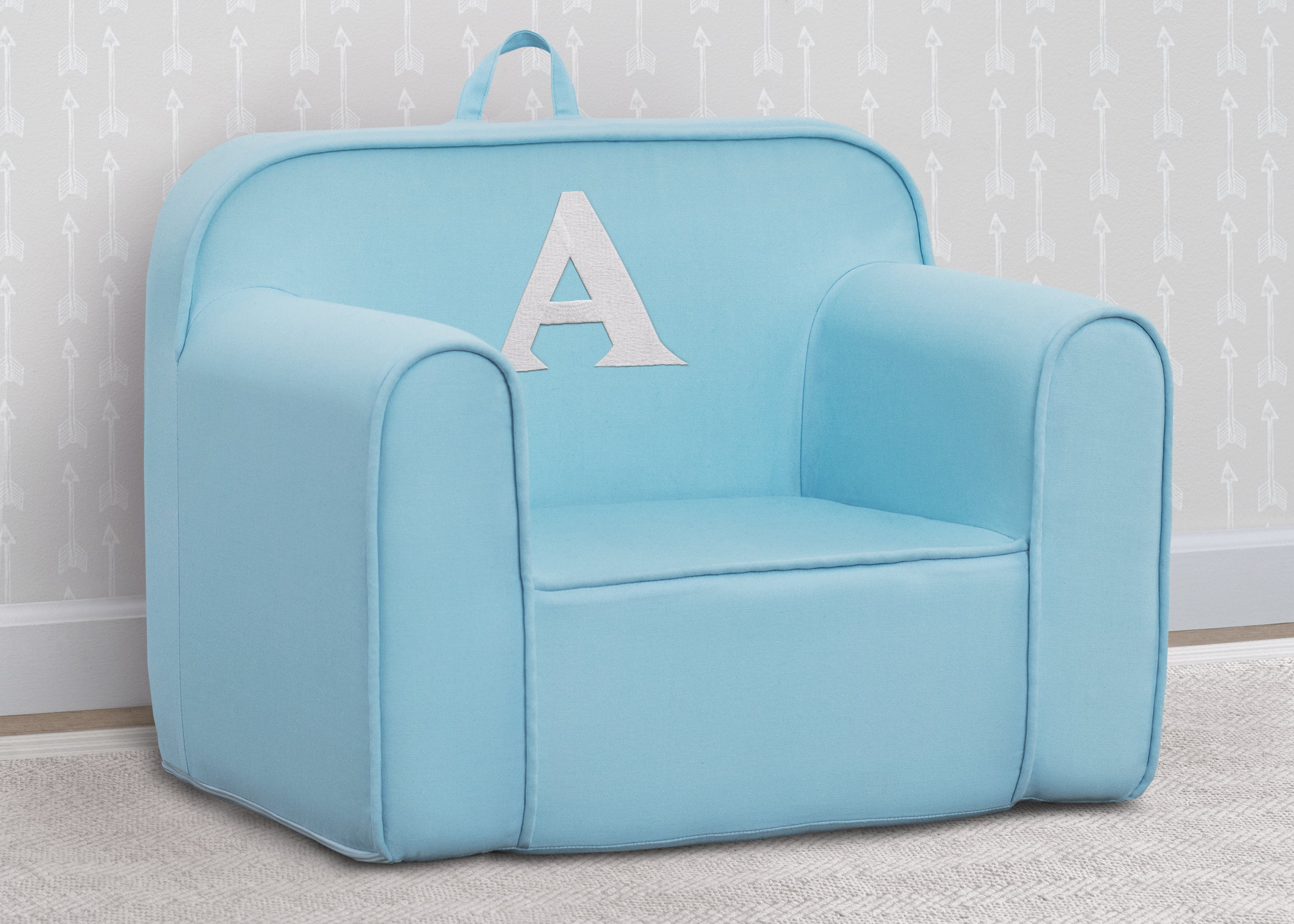 Delta Children Personalized Monogram Cozee Foam Kids' Chair - Customize  with Letter A - 18 Months and Up - Navy & White