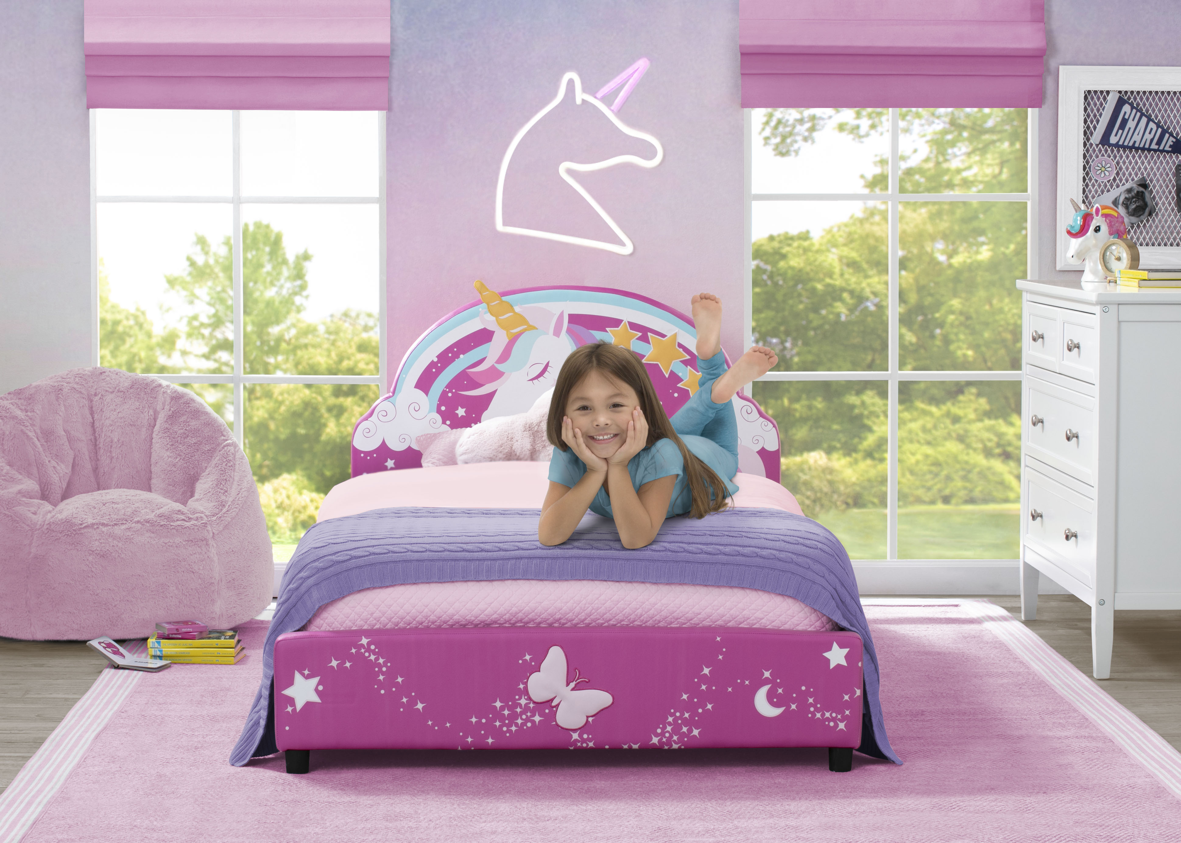 Unicorn Upholstered Twin Bed