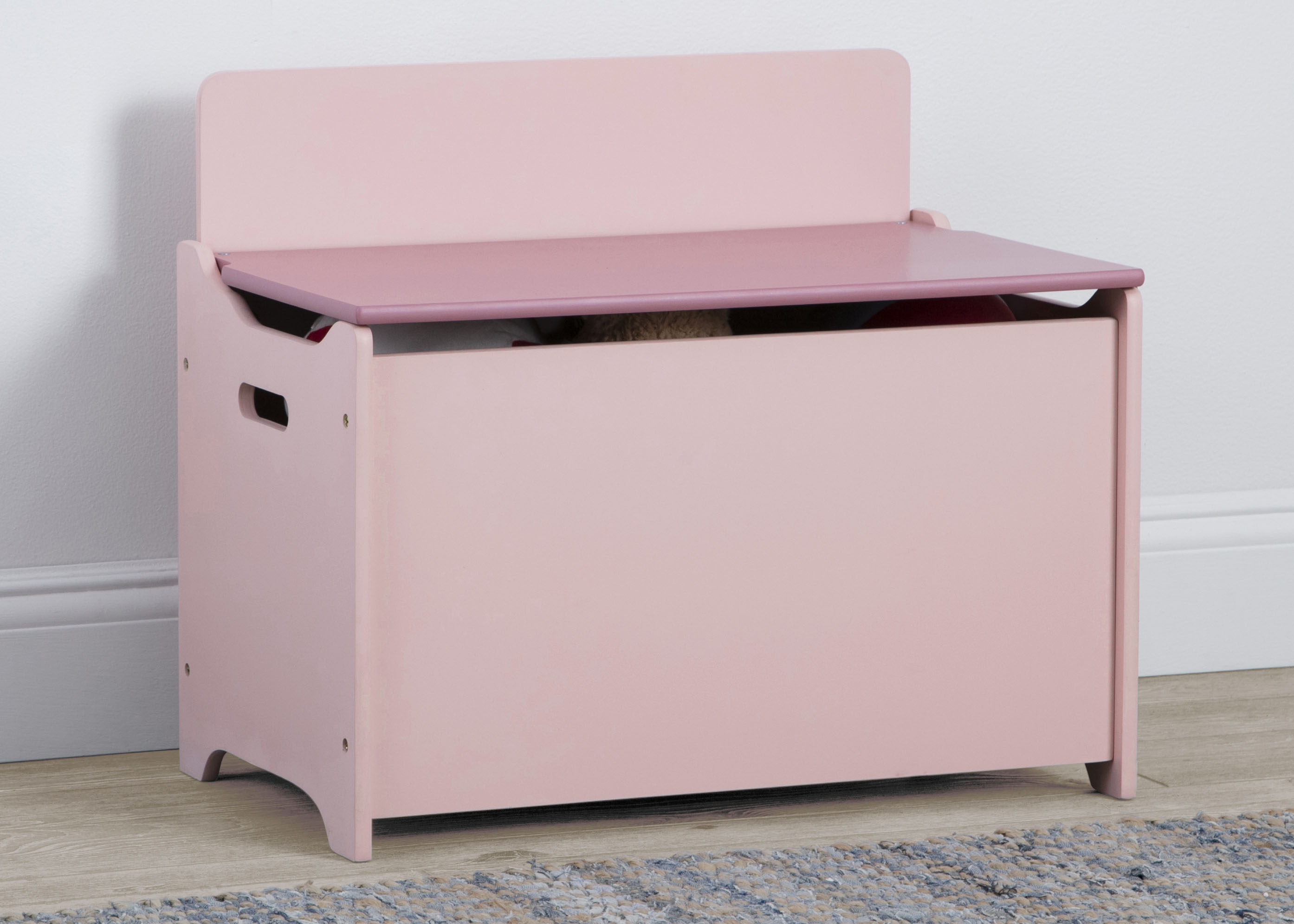 Pink and grey toy box sales