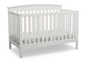 Delta Children Bianca White (130) Finley 4-in-1 Convertible Baby Crib Angled View a4a 5