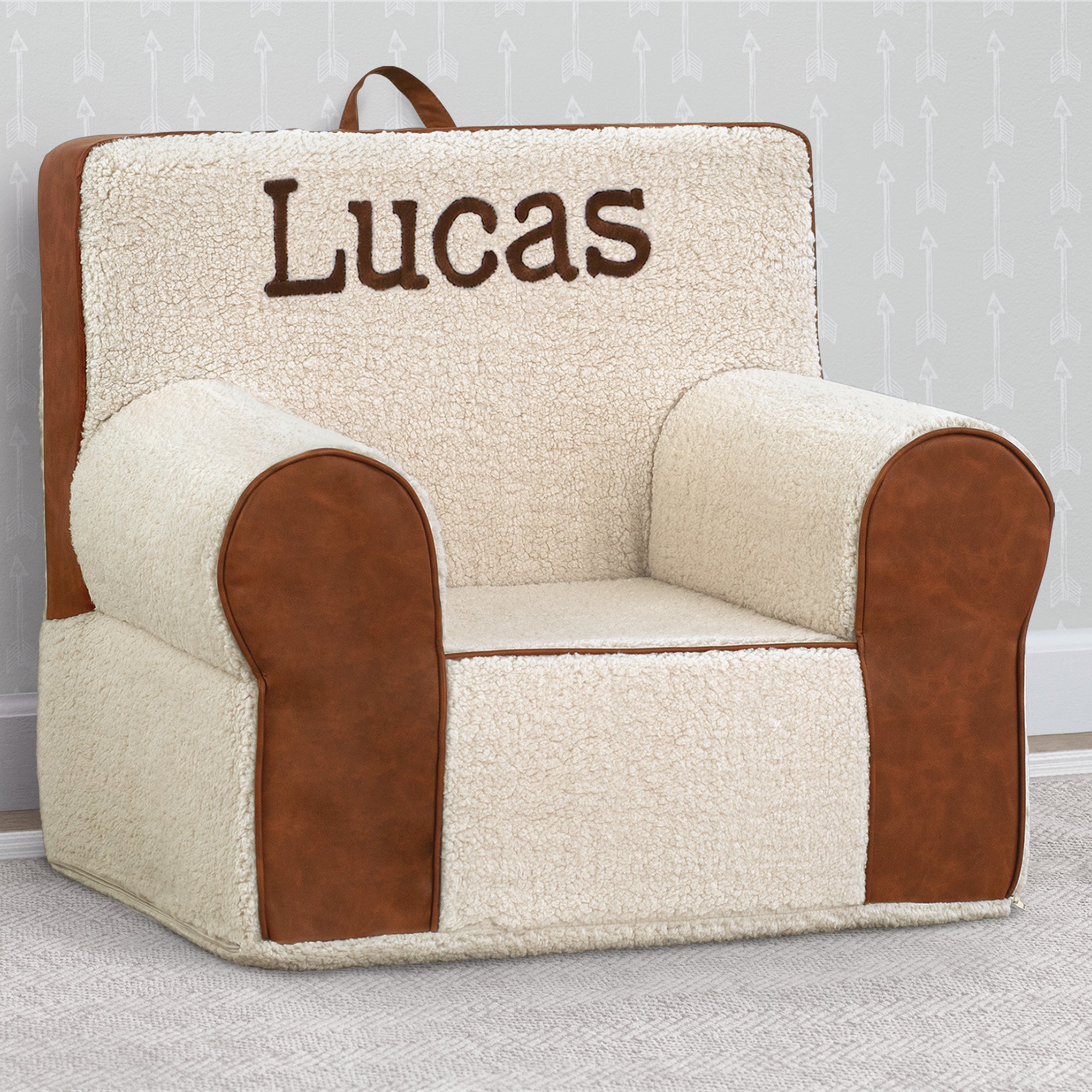 雪のchair Personalized Deluxe Cozee Sherpa and Faux Leather | Delta