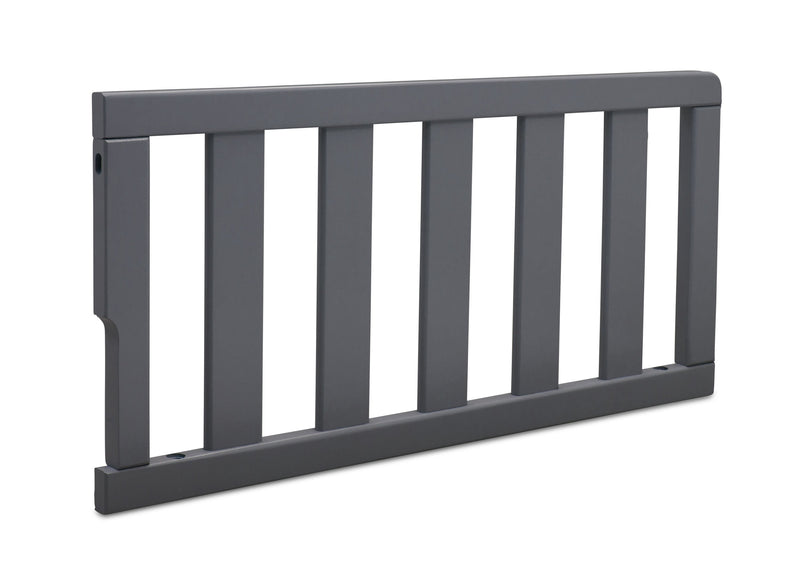 Gray baby crib rail on a white background