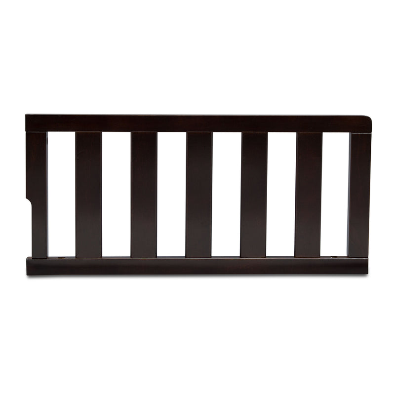 Black crib rail on a white background