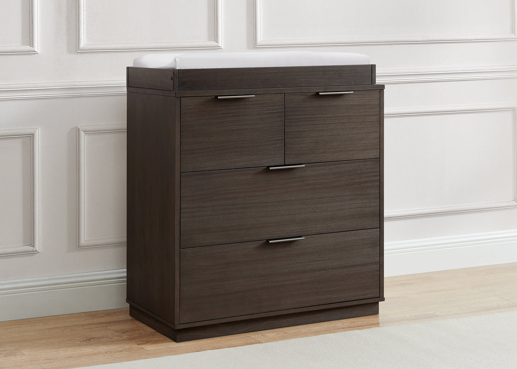 Forever 4 Drawer Dresser with Changing Top and Interlocking Drawers - Naturals CollectionRustic Grey (084)
