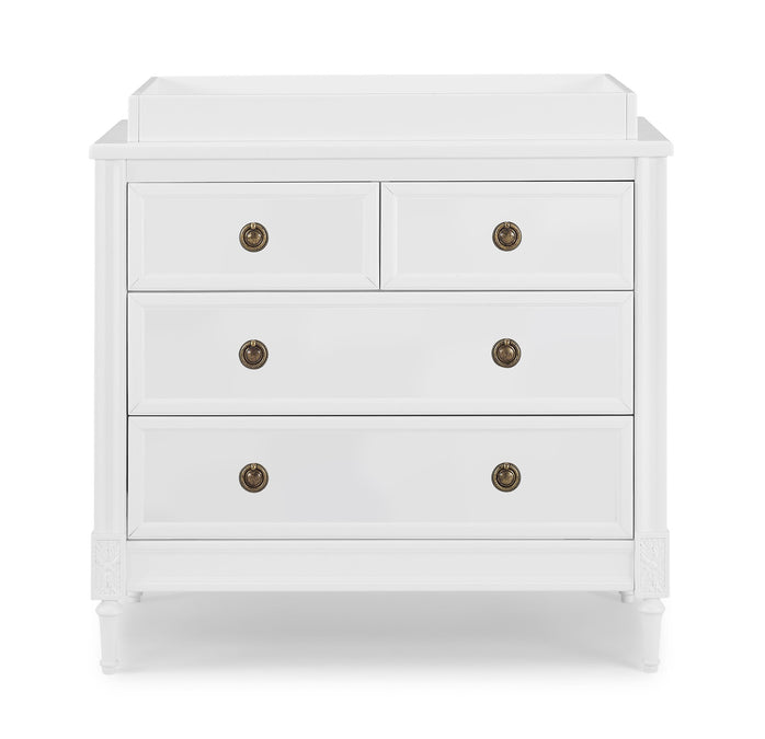 DCB: Bianca White (130) 12-Heritage 4 Drawer Dresser with Changing Top and Interlocking Drawers