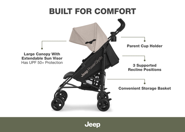 umbrella stroller with extended canopy Jeep PowerGlyde Stroller