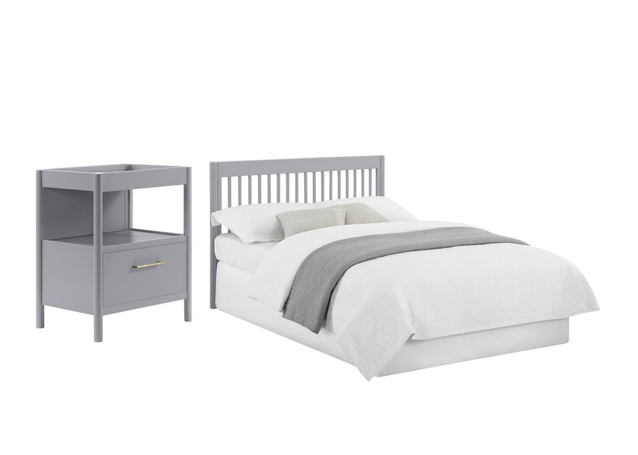 Grey (026) 8-Zoe 5-in-1 Convertible Crib and Changer