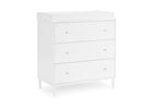 Bianca White (130) 10-Bowie 3 Drawer Dresser with Changing Top and Interlocking Drawers