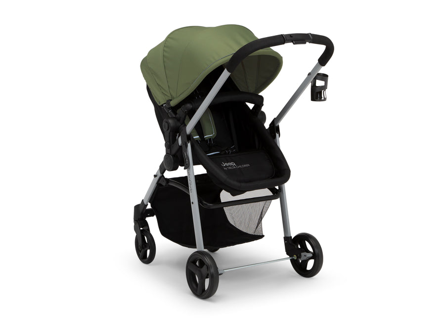 Black with Olive Green (2182) 9-Jeep TurboGlyde 3-in-1 Stroller