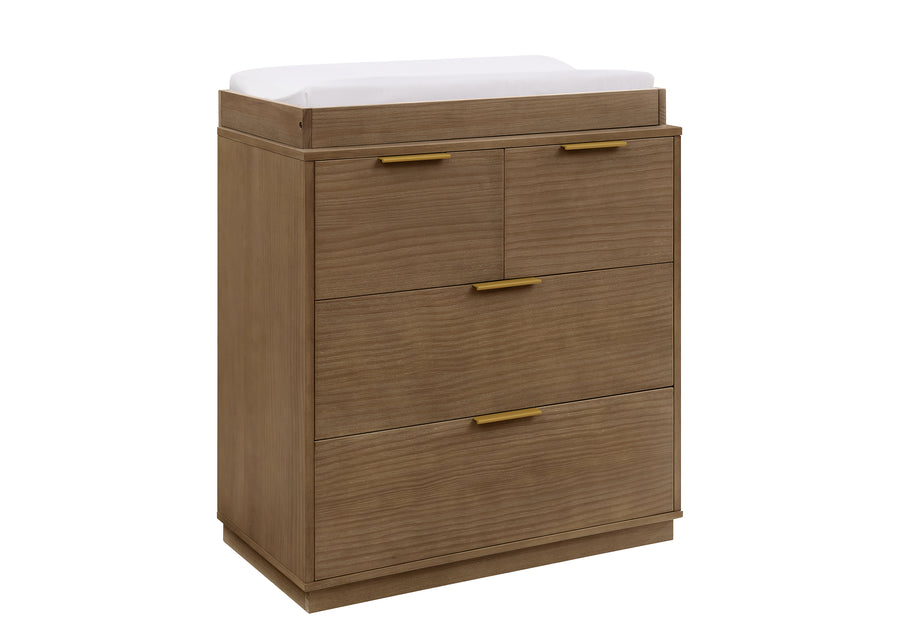 Aged Oak (845) 89-Forever 4 Drawer Dresser with Changing Top and Interlocking Drawers - Naturals Collection