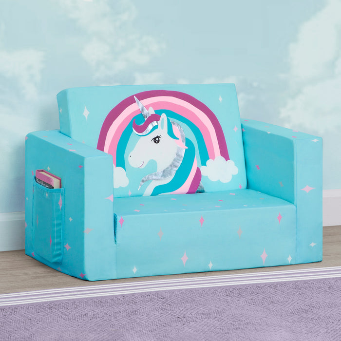 208220 5060 Cozee Chair Blue Unicorn Lifestyle 103 1-Unicorn Cozee Flip Out Chair - 2-in-1 Convertible Chair to Lounger for Kids