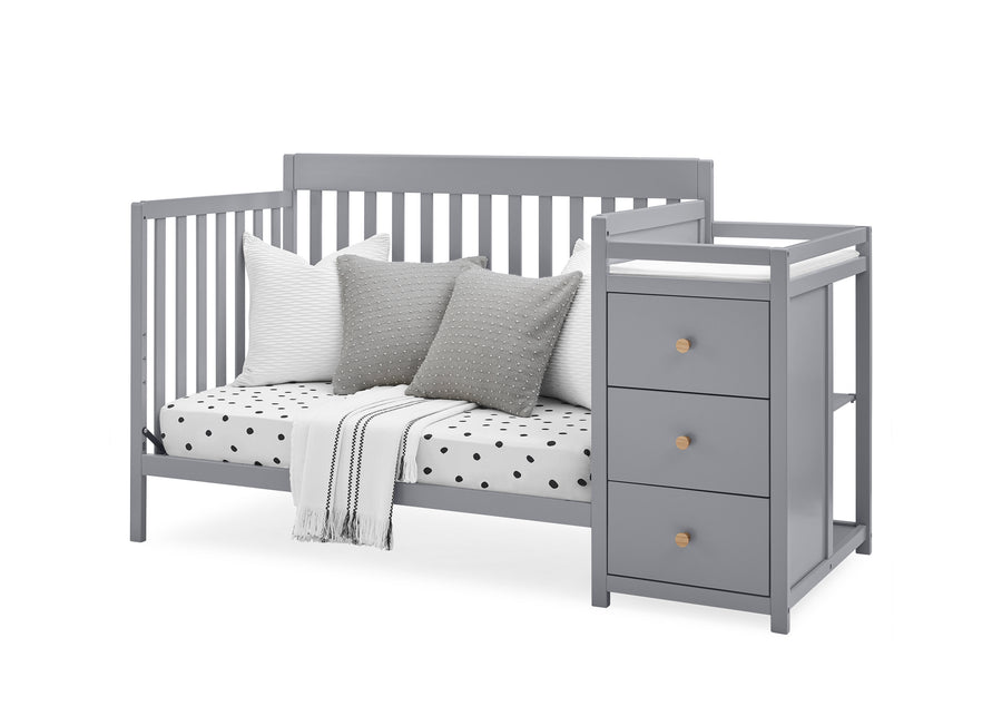 Grey with Natural (1359) 16-Flynn 5-in-1 Convertible Crib and Changer