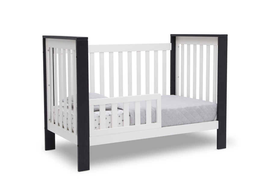 Bianca White with Textured Midnight Grey (181) 5-Miles 4-in-1 Convertible Crib