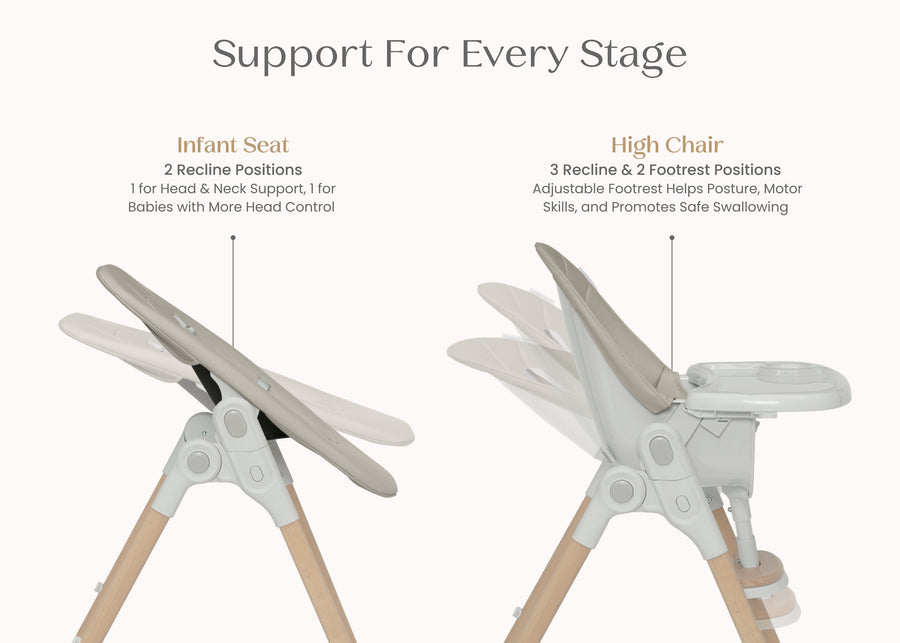 Taupe (2421) 4-Duet 2-in-1 High Chair and Infant Seat