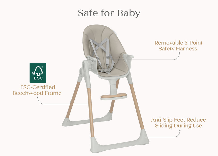 Taupe (2421) 6-Duet 2-in-1 High Chair and Infant Seat