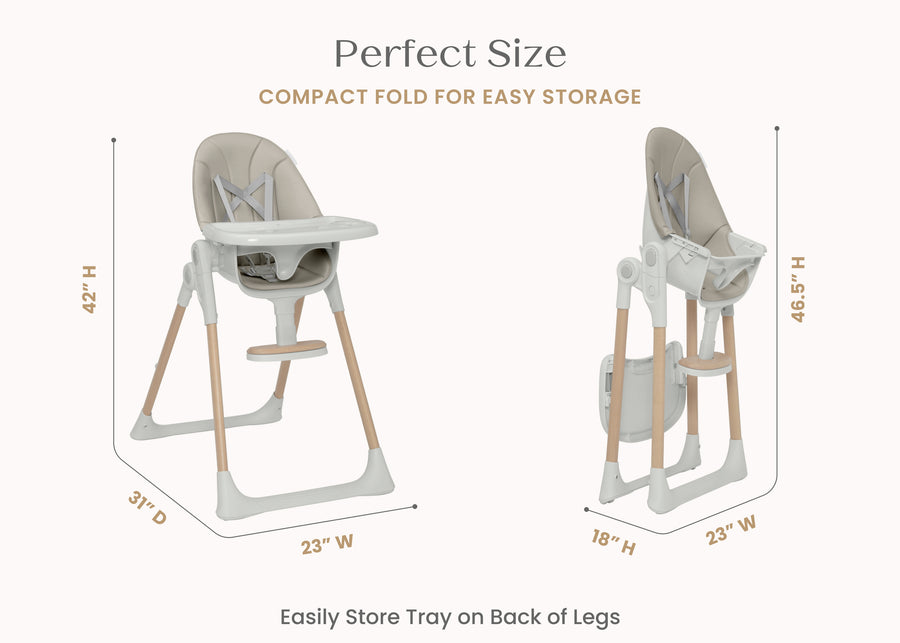 Taupe (2421) 7-Duet 2-in-1 High Chair and Infant Seat