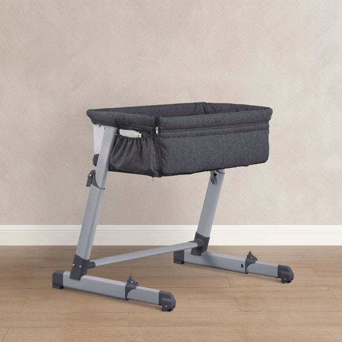 23351 2012 Simmons Dream Bed side Bassinet Grey Tweed Lifestyle 101 2-Dream Bedside Baby Bassinet