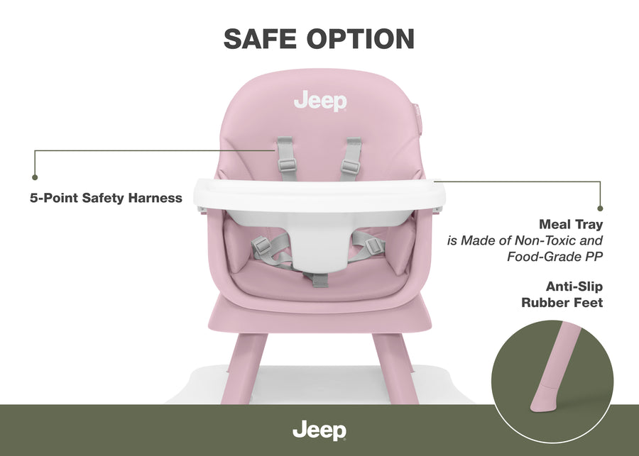 Light Pink (2515) 38-Milestone 6-in-1 High Chair