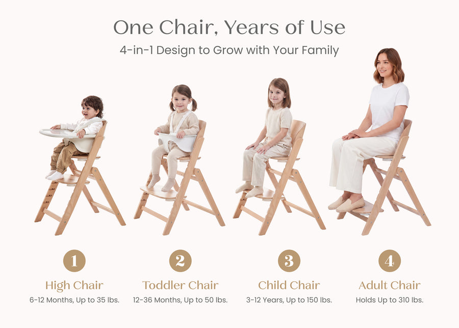 Natural (160) 3-Crave 4-in-1 Convertible High Chair