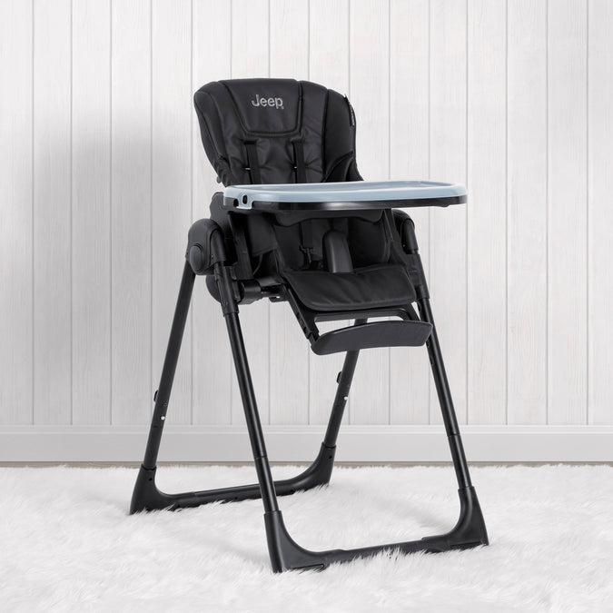 Midnight Black (2013) 7-Jeep Classic Convertible 2-in-1 High Chair for Babies and Toddlers with Adjustable Height, Recline & Footrest