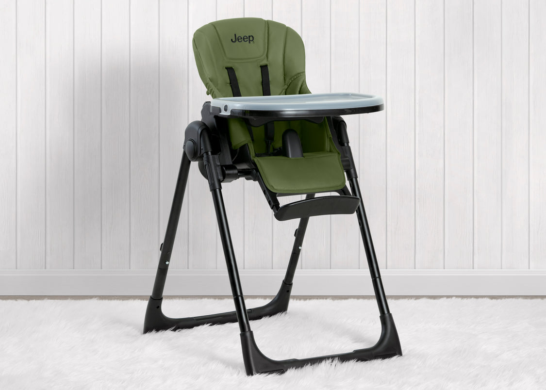 Jeep Classic Convertible 2-in-1 High Chair for Babies and Toddlers with Adjustable Height, Recline & Footrest