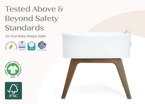 White (100) 9-Aero Smart Auto Glide Bassinet with Cry Detection & Bluetooth Wireless Technology