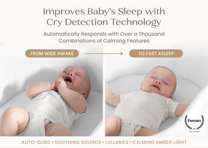 White (100) 3-Aero Smart Auto Glide Bassinet with Cry Detection & Bluetooth Wireless Technology