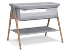 Grey Stripe (2395) 2-Haven by the Bed Bassinet with Natural Beechwood Legs