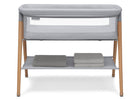 Grey Stripe (2395) 3-Haven by the Bed Bassinet with Natural Beechwood Legs