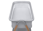 Grey Stripe (2395) 4-Haven by the Bed Bassinet with Natural Beechwood Legs