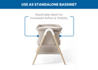 Tan Melange (2470) 16-Koi by the Bed Bassinet with Natural Beechwood Legs