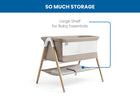 Tan Melange (2470) 18-Koi by the Bed Bassinet with Natural Beechwood Legs