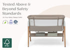 Tan (2470) 4-Bondi Adjustable Height Bedside Beechwood Bassinet