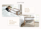 Tan (2470) 2-Bondi Adjustable Height Bedside Beechwood Bassinet