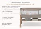 Tan (2470) 3-Bondi Adjustable Height Bedside Beechwood Bassinet