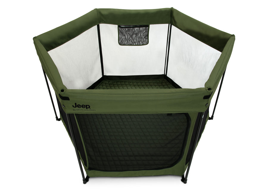 Black with Olive Green (2182) 6-Hexagon Pop Up Play Yard with Removable Canopy